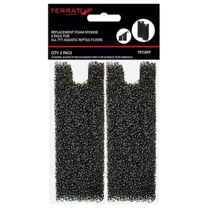 TERRATOP Replacement Foam Sponge 2-Pack for All TFT Aquatic Reptile Filters, TFT-RFP