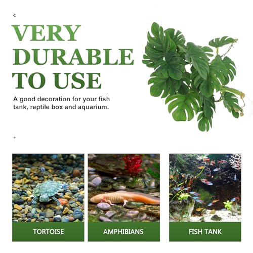 Reptile Plant Decor Artificial Climbing Leaves 23pcs Monstera Foliage for Terrarium Habitat Decoration Turtle Tank Accessories