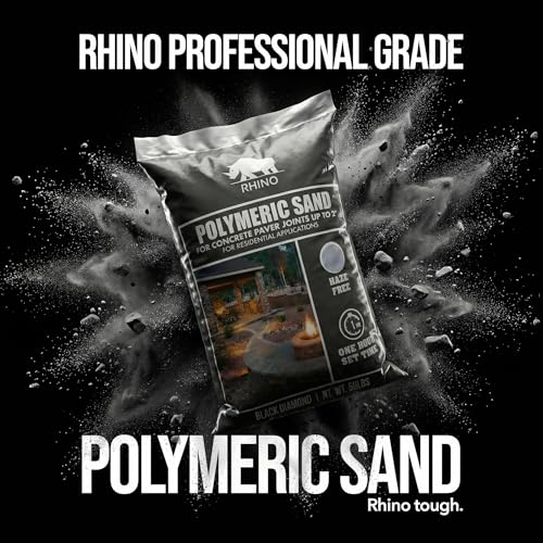 Rhino Power Bond Plus Polymeric Sand for Pavers, Paver Sand Polymeric Driveway Sand, Stone Joint Filler Up to 2 Inch Depth, 20 Pound Black Diamond - color: Black Diamond, size: 20 Pound