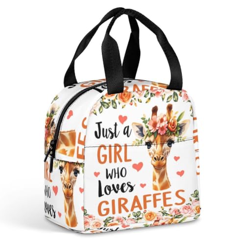 Giraffe Loves Lunch Bag for Women Men | Insulated Lunch Box Leakproof Food Meal Containers Reusable Foldable 6L Capacity Lunch Tote Bags for Work Picnic Travel - color: style-14