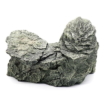 Reptile Rock Basking Platform, Gecko Hide Cave Hiding Place, Snake Cave and Hides for Reptiles, Amphibians, and Small Animals, Lizards - color: Rock