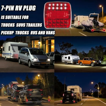 Wireless Trailer Lights, Magnetic Tow Light Kit w/USB-C | 30s Setup | Rechargeable 5-in-1 LED | 100FT Signal | IP65 Waterproof for Trucks, RVs & Boat Trailers