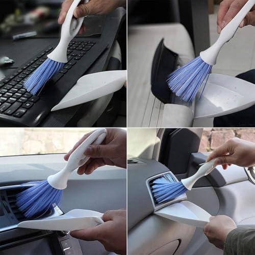 PINVNBY Mini Dustpan and Brush Set, Cage Cleaner for Guinea Pigs, Cats, Hedgehogs, Hamsters, Chinchillas, Rabbits, Reptiles, and Other Small Animals 2 Pack Mini Hand Broom and Dustpan - color: Blue