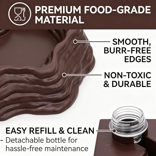 Automatic Reptile Water Feeder 13.5Oz Brown Terrarium Dispenser | Premium Bearded Dragon Tank Accessories & Bearded Dragon Accessories for Lizards Geckos,for Terrarium Tank