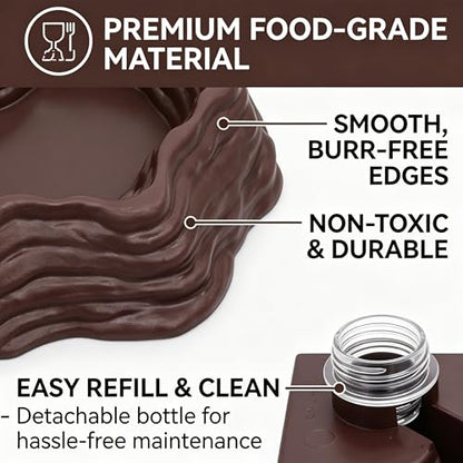 Automatic Reptile Water Feeder 13.5Oz Brown Terrarium Dispenser | Premium Bearded Dragon Tank Accessories & Bearded Dragon Accessories for Lizards Geckos,for Terrarium Tank