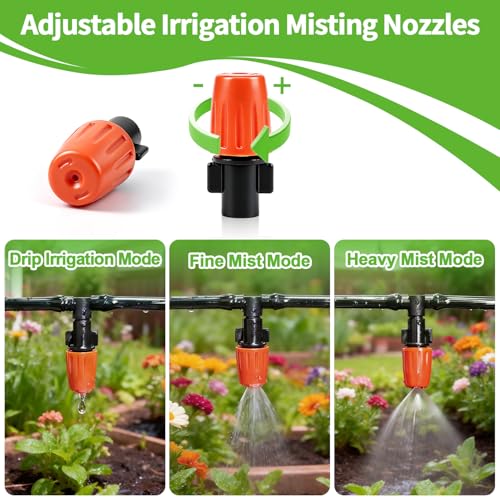 RedChili 260 Pack Drip Irrigation Fittings Kit for 1/4" Tubing, Complete Set with Drip System Barbed Connectors (Misting Nozzles, Nozzle Tees, Single Barbs, Couplings, Tees, Elbows, Plugs, Crosses) - size: 1/4" Connection Kit-260P