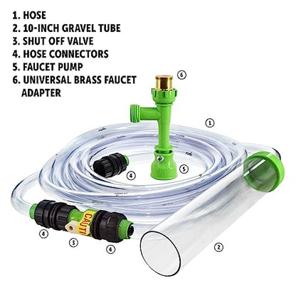 Python No Spill Clean and Fill Aquarium Maintenance System, Gravel Cleaner and Water Changer, 100 Foot