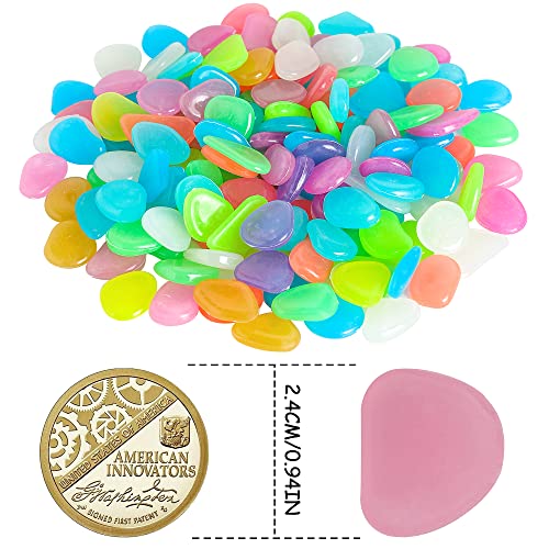 150 PCS Luminous Stones – Mixed Color Glow Rocks Decorations DIY Decorative Pebbles for Aquarium Fish Tank Sidewalk Garden Path Patio Terrace Lawn Yard Ornaments Colorful Cobbles Decor FD05MX150 | OSOPOLA Mixed Color Luminous Stones Glow Rocks DIY Pebbles