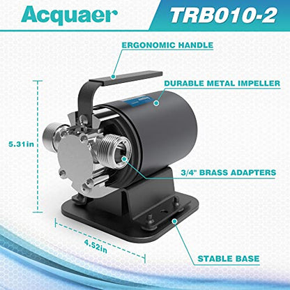 Portable Electric Utility Water Transfer Pump 1/10 HP with Suction Hose Kit, Low Suction Water Removal for Water Beds, Pools, Rain Barrel, Aquariums, RV - style: 115V AC