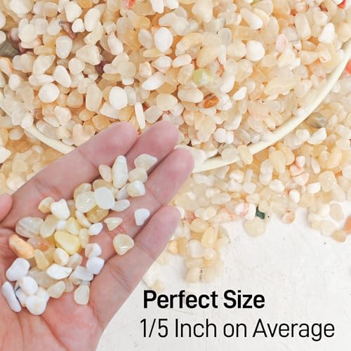 CJGQ 7lb Aquarium Gravel for Plants,1/5 Inch Natural Decorative River Rocks for Succulent and Cactus Landscaping, Natural Small Rocks for Fish Tanks, Vases & Terrariums - color: Mixed Beige, size: 7lb