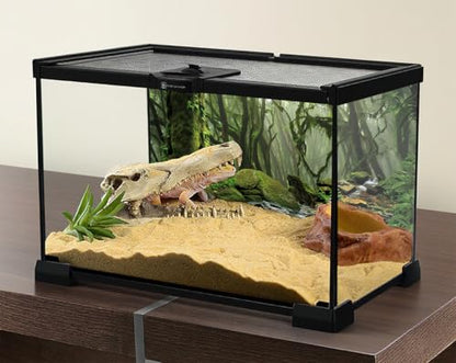 24X12 Inch Foggy Forest Terrarium Backdrop with Misty Stream and Ancient Tree - Tropical Reptile Habitat Background Durable Polyester Vivarium Decoration - size: 24X12in