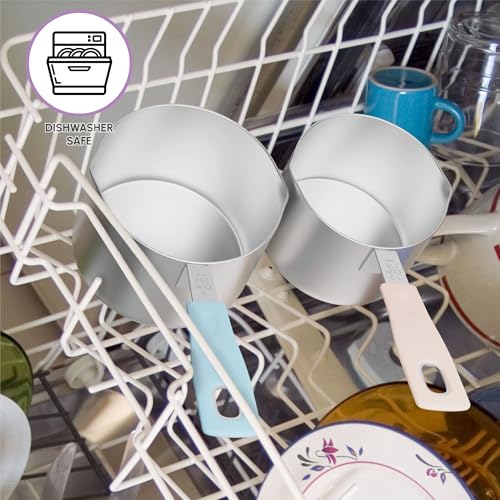 Measuring Cups and Measuring Spoons Set of 14 - Stainless Steel Measuring Cups and Spoons Set, Includes 1/8 Teaspoon Measuring Spoon, 1/8 Cup Measuring Cup, Leveler Dry (14,Cotton Candy) - color: Cotton Candy