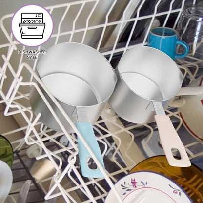 Measuring Cups and Measuring Spoons Set of 14 - Stainless Steel Measuring Cups and Spoons Set, Includes 1/8 Teaspoon Measuring Spoon, 1/8 Cup Measuring Cup, Leveler Dry (14,Cotton Candy) - color: Cotton Candy