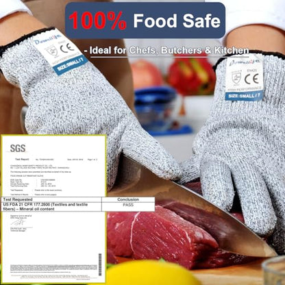 Dowellife Cut Resistant Gloves Food Grade Level 5 Protection, Safety Kitchen Cuts Gloves for Oyster Shucking, Fish Fillet Processing, Mandolin Slicing, Meat Cutting and Wood Carving. (Medium-12 Pairs) - size: Medium (Pack of 12), style: Original