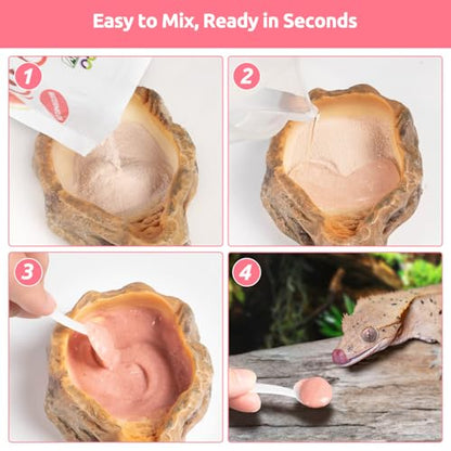 Gecko Food, Fruit Mix Insects Gecko Diet with Watermelon 2 oz