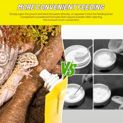 Crested Gecko Food, Silkworm Paste Reptile Food Made with Fresh Insects Gecko Food Complete Diet 2.82oz