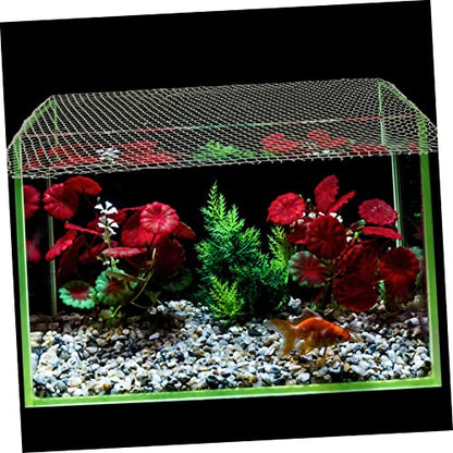 Kisangel Tortoise and Fish Protective Mesh Net Easy Install Fish Tank Cover Breathable Netting for Jumping Prevention Lightweight Aquarium Supplies - size: 55X36X0.1CM