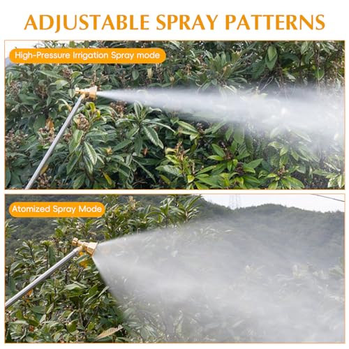 Brass Atomizing Nozzle - Adjustable, High-Pressure Irrigation Spray Misting Sprayer for Agricultural Spraying, Sprinkler Nozzle for Garden, Lawn - Water for Plant