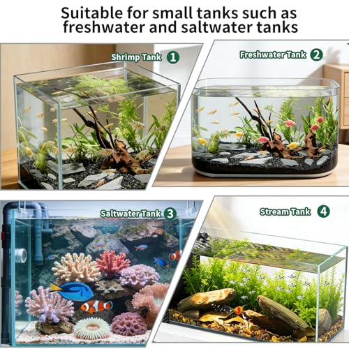 Aquarium Algae Scraper with Dual Head Design for Small Tanks | 2-in-1 stainless steel blade & soft brush.,Easy blade replacement,Safe glass cleaner for fish tank maintenance