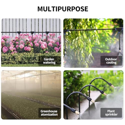 50FT Drip Irrigation System, Complete Garden Watering Kit with Rust-Proof Copper Nozzles - UV Stabilized Flexible Hose for Lawn, Greenhouse, Patio Plants - size: 50FT