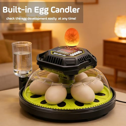 Egg Incubator with Auto Egg Turner and Lock 3Days Before Hatch,Temperature and Humidity Automatic Control with Day Counter Egg Candler,Hatching Chicken Duck Goose Quail Parrot at Home - size: 18H-1