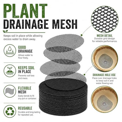50 Pcs Round Mesh Mats for Plant Potting Gardening Plant Mesh Mats Bonsai Flower Drainage Hole Screen Bonsai Pot Bottom for Gardening(Diameter 4.5cm*50 Pieces) - color: Diameter 4.5cm*50 Pieces