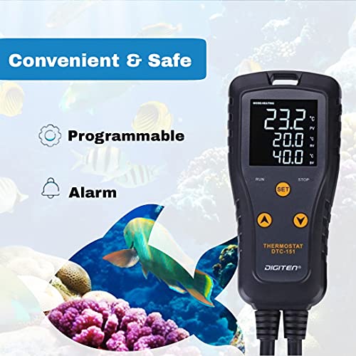 DIGITEN DTC151 Temperature Controller Plug-in Thermostat Cooling Heating Temperature Controller Outlet GreenhouseThermostat for Germination Incubation Homebrewing - style: 15A Temperature Controller