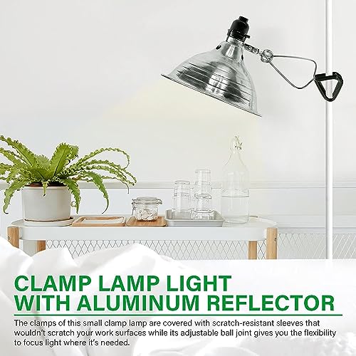 Simple Deluxe HIWKLTCLAMPLIGHTMX2 2-Pack Clamp Lamp Light with 8.5 Inch Aluminum Reflector Up to 150 Watt E26 Socket (No Bulb Included) 6 Feet 18/2 SPT-2 Cord, Silver - size: 8.5 Inch (150 Watts), style: 2-Pack
