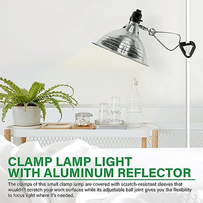 Simple Deluxe HIWKLTCLAMPLIGHTMX2 2-Pack Clamp Lamp Light with 8.5 Inch Aluminum Reflector Up to 150 Watt E26 Socket (No Bulb Included) 6 Feet 18/2 SPT-2 Cord, Silver - size: 8.5 Inch (150 Watts), style: 2-Pack