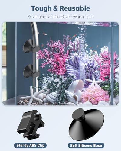 Pawfly 30 Pack Aquarium Suction Cups, Fish Tank Suction Cup Clips for Standard 3/16" ID Airline Tubing, Wire & Power Cord, Small Fish Hose Holder, Air Pump Accessories, Black