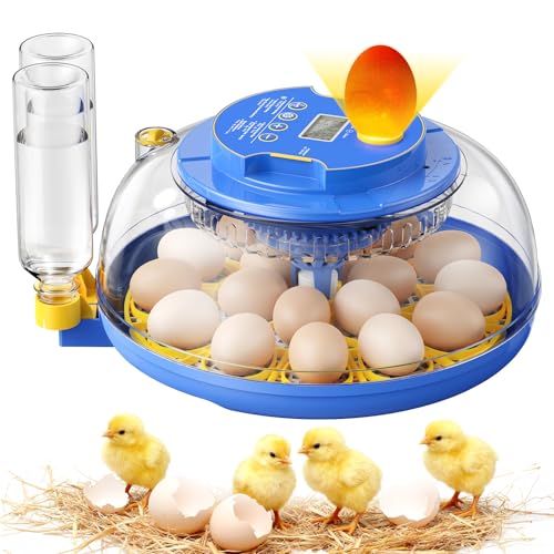 18 Egg Incubators for Hatching Eggs | 360° View with Automatic Egg Turning & Humidity Control, Built-in Egg Candler for Hatching Chicken, Duck, Goose, Quail