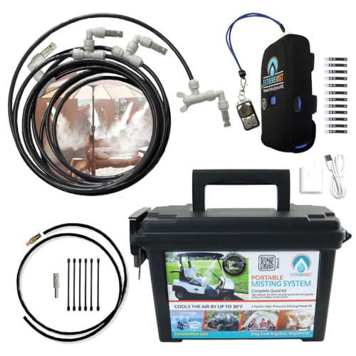 Portable Mist System 16ft Wireless Outdoor Cooling Kit - color: 4 Mist Nozzles
