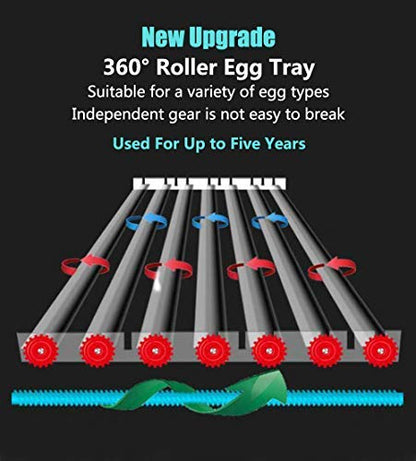 Egg Incubator - Egg Incubator with Automatic Egg Turning and Humidity Control,Large Poultry Hatcher for Chickens Birds Ducks (182 Eggs) (182 Eggs)