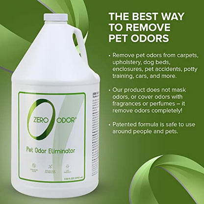 Zero Odor Pet Odor Eliminator Refill for Cat & Dog Urine, Carpet, 128 oz | Enzyme free, Urine Smell Eliminator for Pet Beds, Litter Areas & Furniture – No Lasting Scent, Sprayer not Included - size: 128 Fl Oz (Pack of 1)