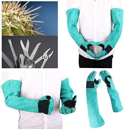 AOWPFVV Animal Handling Gloves Bite Proof for Dogs,Cats, 23.6in Large | Falconry,Birds,Snake,Reptile,Vets, Groomers & Animal Control - color: Light Green Size Large 23.6in