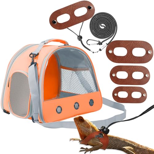 Guinea Pig Carrier,Guinea Pig Carrier for 2,Reptile Travel Carrier for Lizards Sugar Glider Hedgehog Rat Parrot Birds - color: Orange