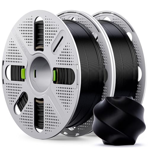 PLA Basic, Pre-Dried Filament with Quick-Swap Reusable Spool 2kg (4.4lbs), 1.75mm 3D Printing Filament, Compatible with Bambu Lab 3D Printers – Black + Black - color: Black + Black With Spool, size: With Spool