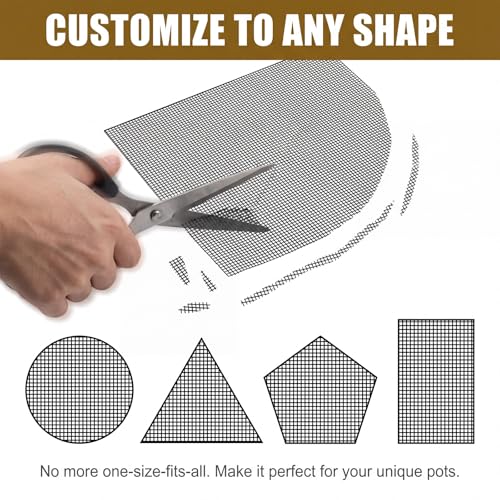 15 Pcs Flower Pot Hole Mesh Pad, 11.8 X 7.8 Inch Mesh Sheet Plastic Eye Meshs Bonsai Meshes Drainage Screens Plant Screen Meshes Bottom Grid Mat for Preventing Soil Leakage DIY