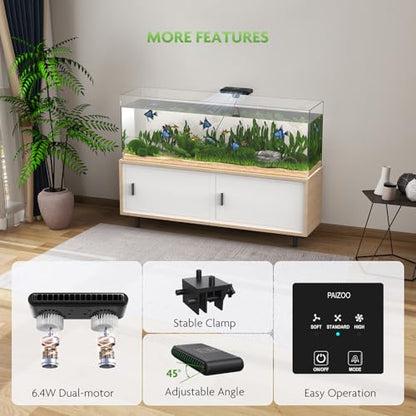 PAIZOO Aquarium Chiller Fan, Ultra-Quiet Fish Tank Cooler with 3 Speed Mode | Effective Cooling 3-7℉, Max Wind Speed 10ft/s, Fish Tank Cooling Fan for Axolotl Tank Accessories Freshwater Saltwater Tanks
