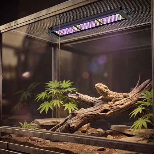 LED UVB Reptile Light with Timer & Dimmer (12inch) | 12W Full Spectrum UVA UVB Lamp with 3 Lighting Modes,5-Level Dimmable,4/8/12H Cycle Timer,for Bearded Dragon,Gecko,Tortoise - size: 12inch