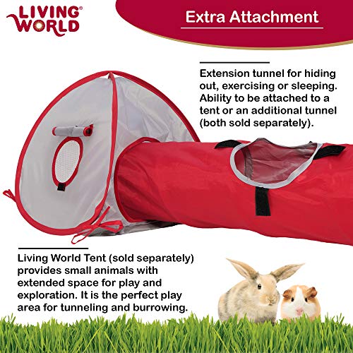 Living World Pet Tunnel, Red/Grey - size: Medium