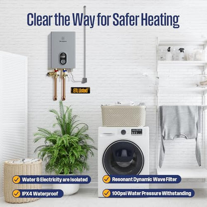 Westinghouse Wifi Tankless Water Heater Electric,11kW 240V,1 Point Use,Gray | Max 2.56GPM, 86-140℉ Temp.Range, ETL Certified, Space-Saving, Smart Wifi Compatible with Alexa & Google Home - color: Gray 11
