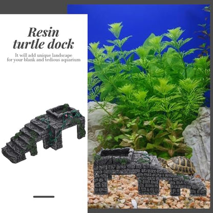 jojofuny Large Turtle Dock Floating Basking Platform with Ramp for Aquarium Turtles Reptile Habitat Tank Accessory