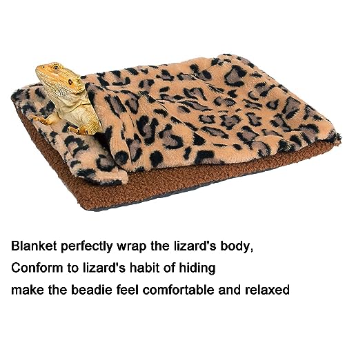 Bearded Dragon Bed Blanket Pillow Set, Soft Lizard Sleeping Bag | Bearded Dragon Tank Accessories, Cozy Plush Fabric, Warm Hideout Nest, Fits Bearded Dragons & Small Reptiles