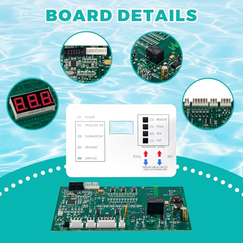 472100 Digital Display Temperature Controller Board Fit for Pentair MiniMax NT Series Pool and Spa Heater Fit for HTR 200 250 300 400 Models, Includes Temperature Control Board and Keypad