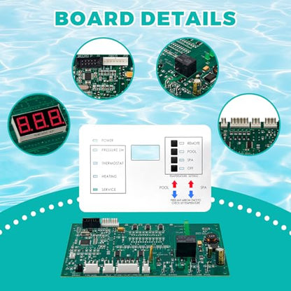 472100 Digital Display Temperature Controller Board Fit for Pentair MiniMax NT Series Pool and Spa Heater Fit for HTR 200 250 300 400 Models, Includes Temperature Control Board and Keypad
