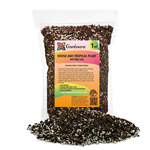 Premium House Plant and Tropical Plant Potting Soil - Re-Potting Soil for All Types of Indoor House Plants - 1 Quart - color: TROPICAL HOUSE PLANT POTTING MIX, size: 1 Quart