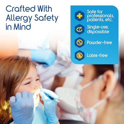 Inspire Nitrile Exam Gloves | The Original Quality Stretch Nitrile Light Blue | 4.5 Gloves Disposable Latex Free Medical EMT - size: Medium