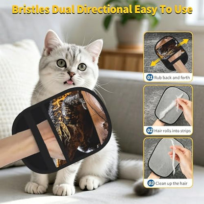 Pet Hair Removal Glove For Dogs Cats, Upgraded Reusable Electrostatic Pet Hair Glove, Magic Brush Pet Hair Remover Tool Reptile Monitor Lizard Grooming Gloves For Clothing, Couch, Carpet, Car Seat