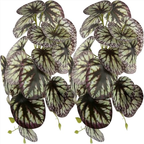 Reptile Plants for Terrarium, Artificial Hanging Plastic Plants with Suction Cups，Amphibian Tank Habitat Decor fit for Bearded Dragons Chameleon Lizards Snake 2Pack (dd) - color: Dd